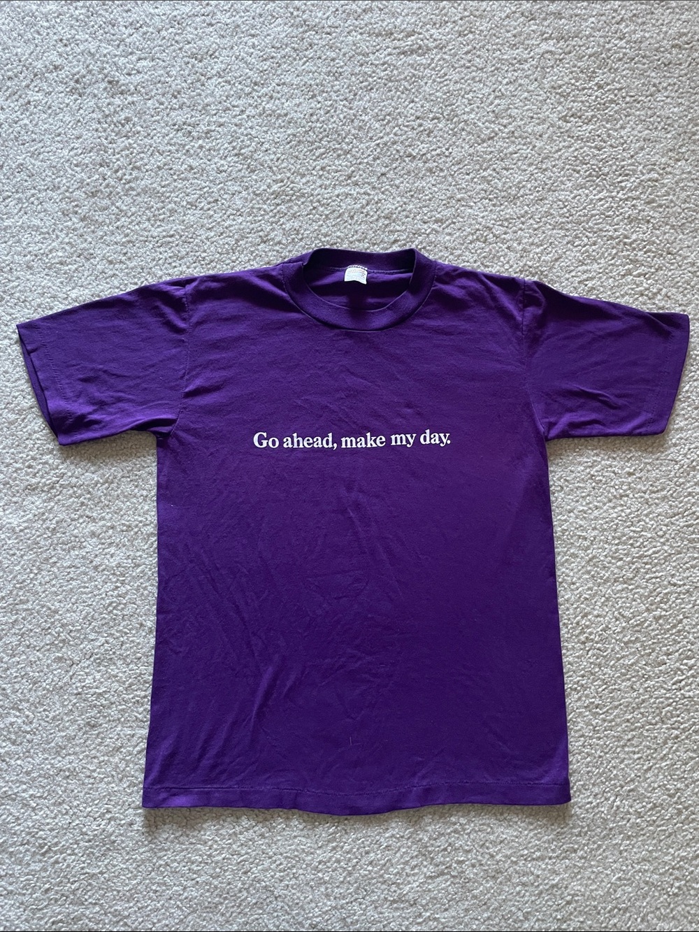 Vintage Sportswear Graphic Tee - "Go ahead, make my day,” Size M